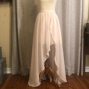 Blush high-low layered formal mix/match skirt
